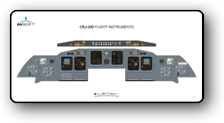 CRJ 200 Flight Instruments panel color cockpit poster flight deck poster